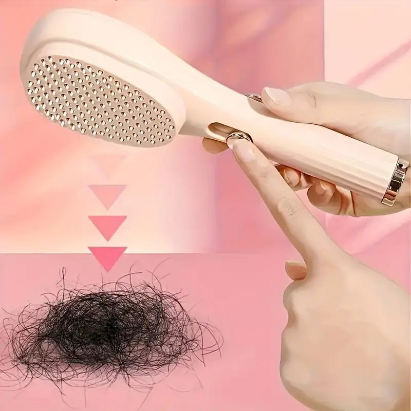 360° Surround Brush Detangling Hair Brush - Anti-static, Portable, Retractable Hair Brush, Scalp Massager And Curl Cleaner, Fragrance-free, Easy to Clean, Plastic Bristles, Hair Brush, Multiple Colors Available