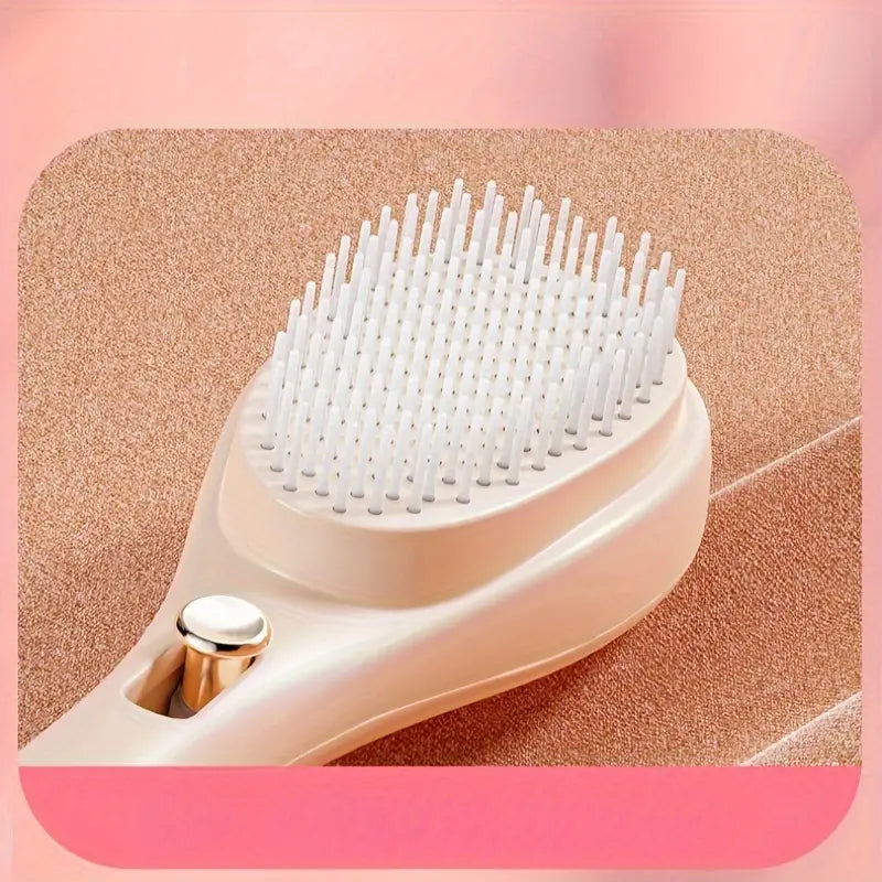 360° Surround Brush Detangling Hair Brush - Anti-static, Portable, Retractable Hair Brush, Scalp Massager And Curl Cleaner, Fragrance-free, Easy to Clean, Plastic Bristles, Hair Brush, Multiple Colors Available