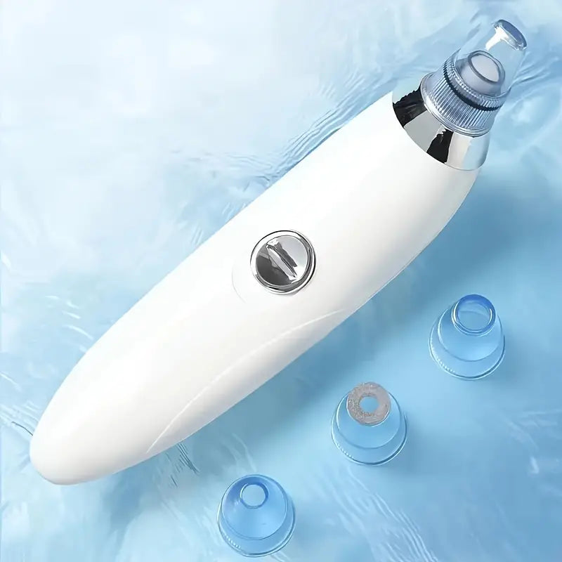 Electric Blackhead Remover Instrument, Portable Facial Pore Cleansing Beauty Device, Gentle & Safe for Blackhead Removal, with 4 Suction Tips, Battery-Powered (No Battery Included)