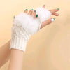 2pcs Women's Plush Knit Fingerless Gloves - Warm, Thick Touchscreen Compatible for Autumn & Winter